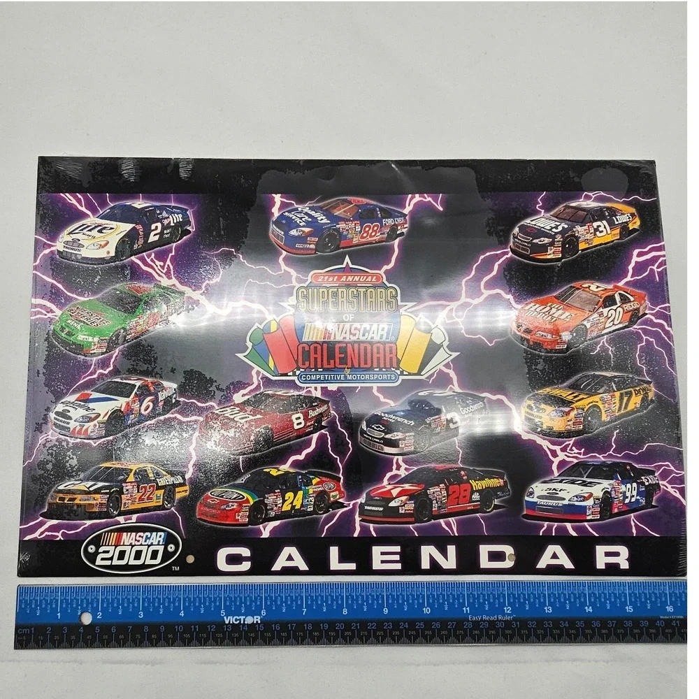 2000 NASCAR Calendar Racing Motorsports Stewart Gordon Earnhardt Kensethm Jarret